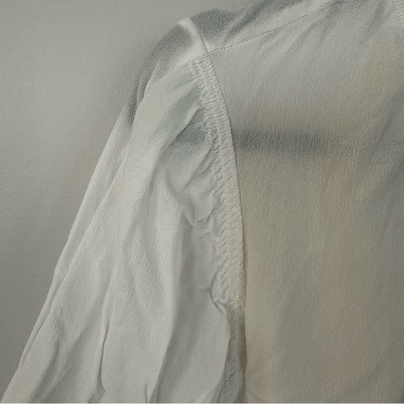 All Saints White Long Buttoned Sleeve Crewneck 100% Cupro Dress Sz L GUC - Picture 6 of 12